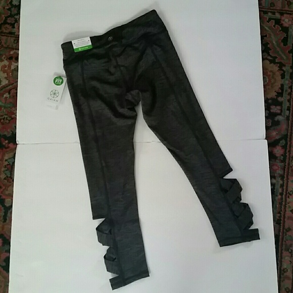 Women’s Gray OM Lotus Yoga Capris - Picture 4 of 6